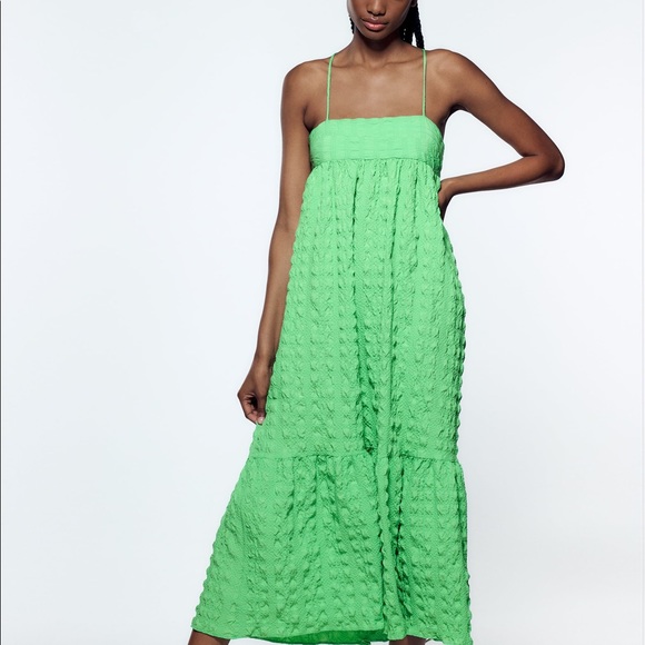 Zara neon dress green size small bloggers favourite tik tok viral sold out - Picture 1 of 4